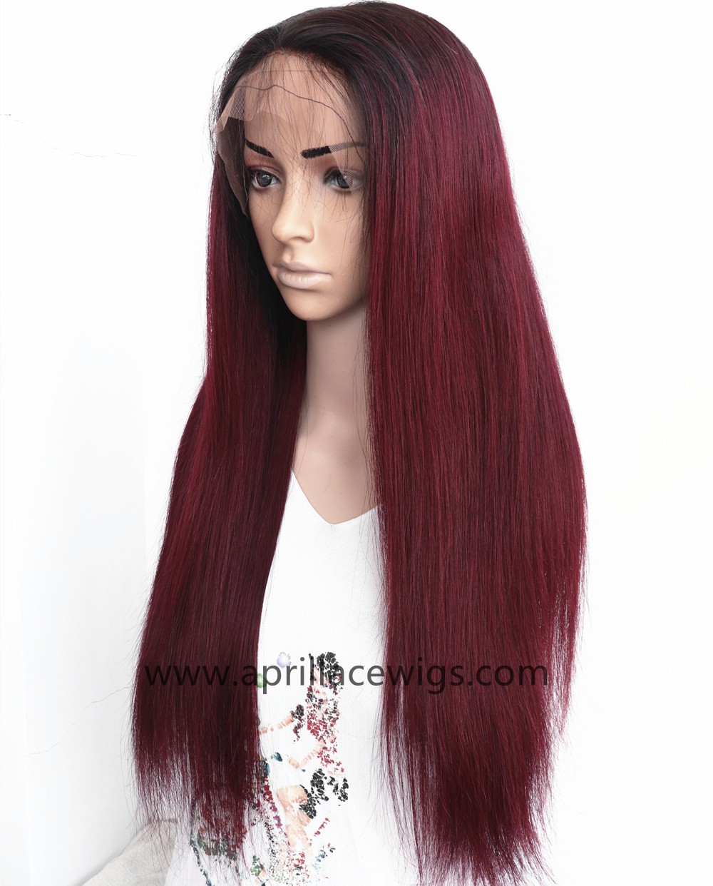 Malaysian virgin human hair color 1b/99J Glueless 13x6 Lace Front wig