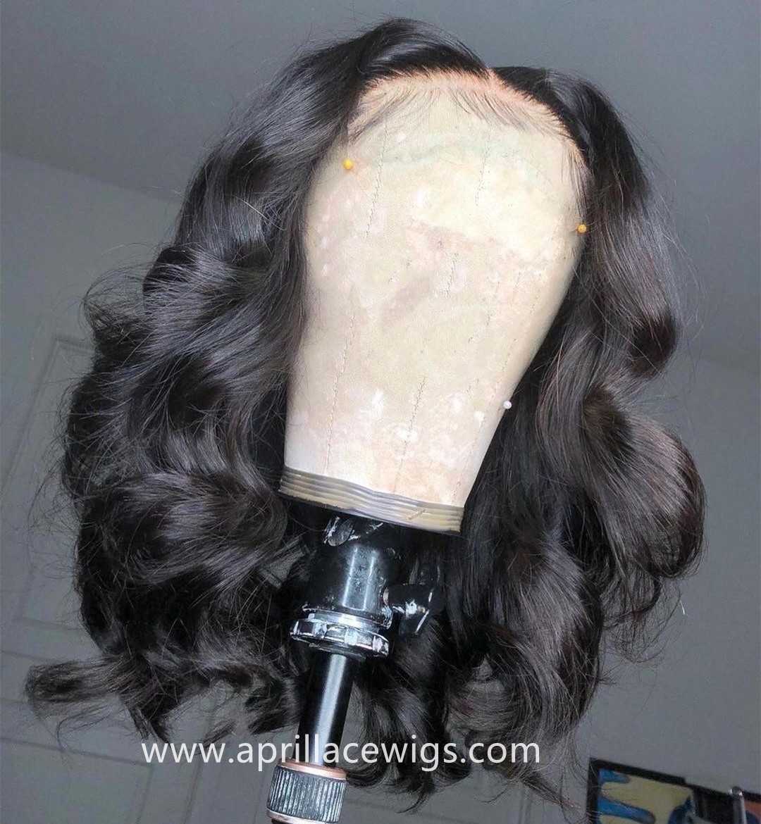 BOB CUT Big Curly 360 Wigs 100% Virgin Human Hair Preplucked Hairline