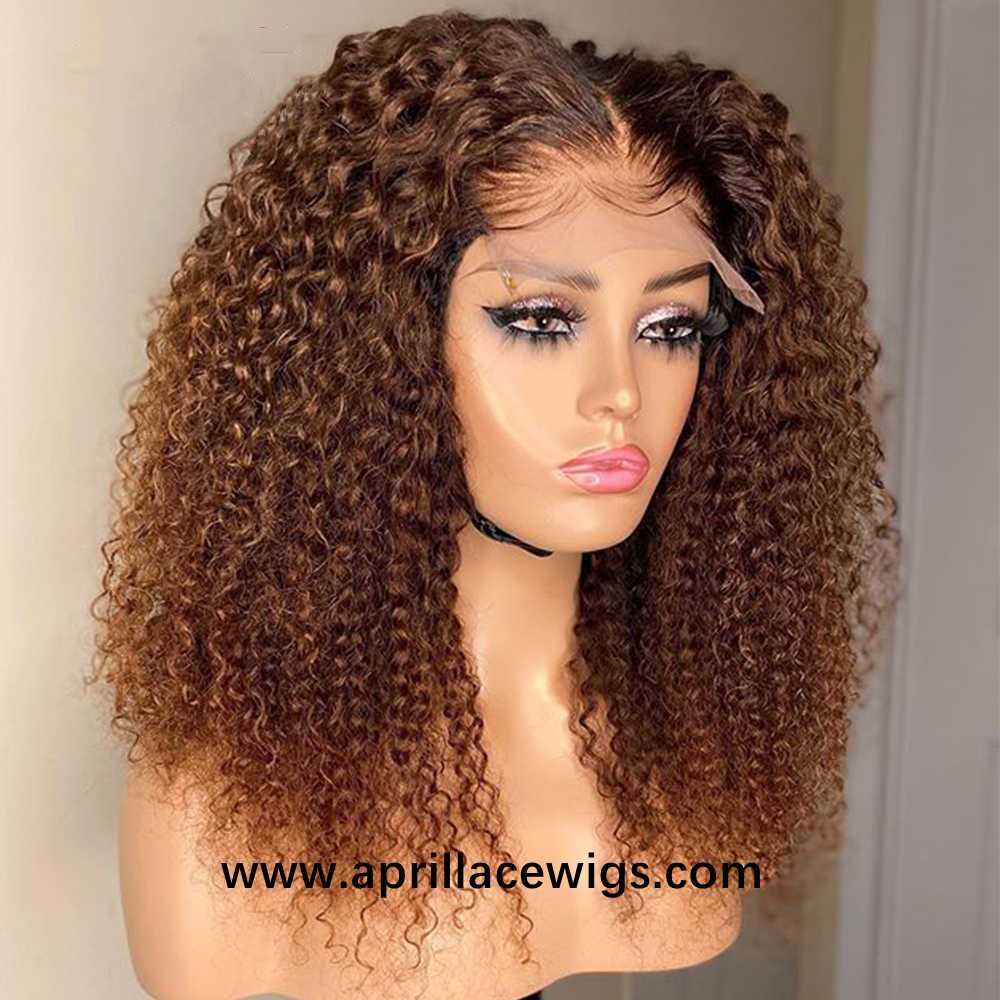 Ombre brown 5x5 HD lace closure wig high density