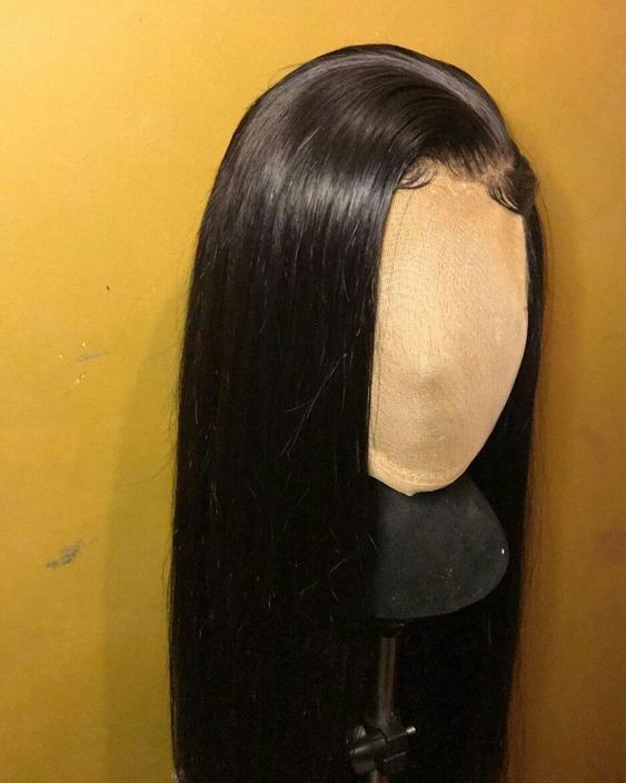 Brazilian virgin natural color silky straight full lace wig with pre-plucked hairline