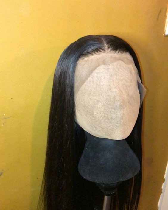 Brazilian virgin silky straight full lace wig with pre-plucked hairline