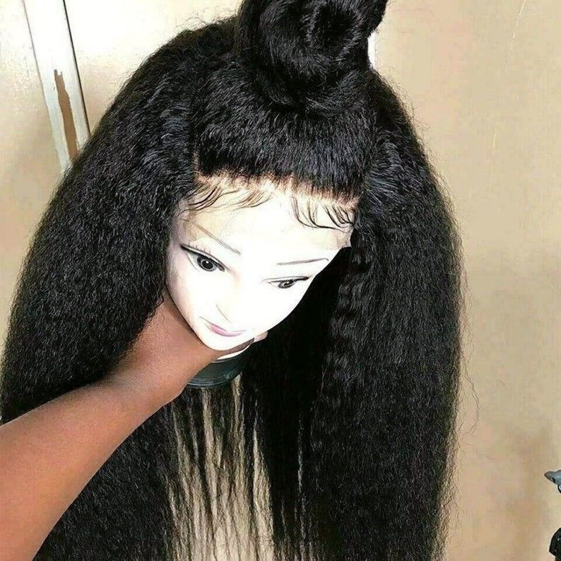 Italian Yaki 13x6 HD lace front wig 150% density Brazilian virgin human hair preplucked hairline