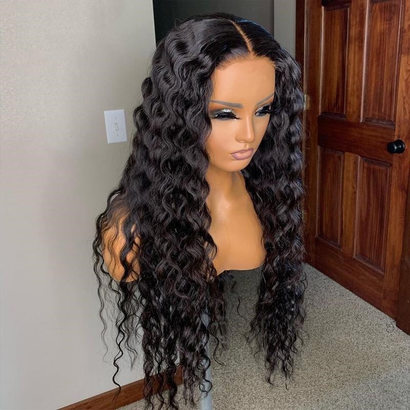 Crimp Wave 150% density 13x6 HD lace front wig Brazilian virgin human hair preplucked hairline 