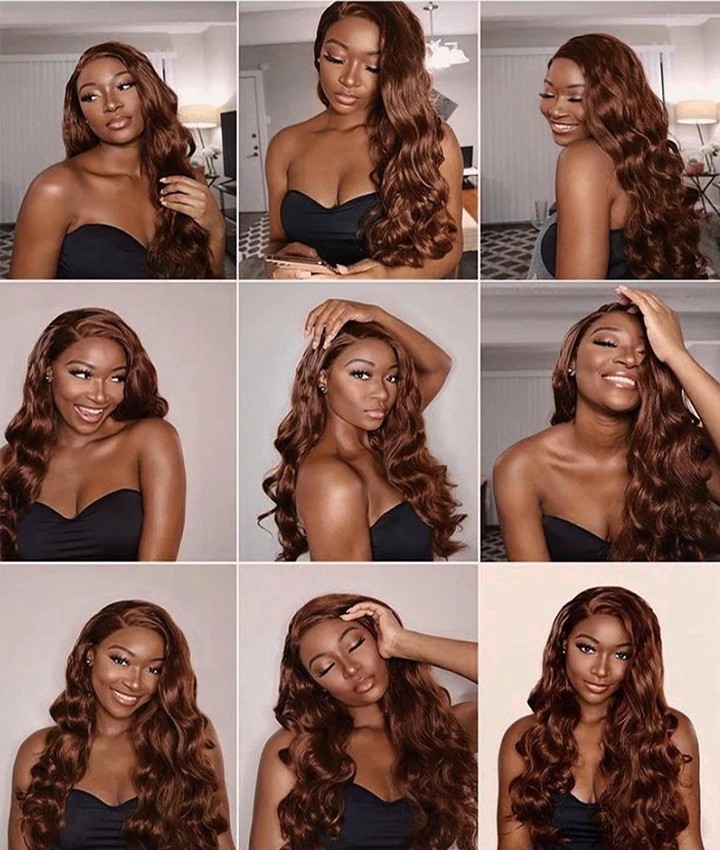 Chestnut brown 5x5 hd lace closure wig
