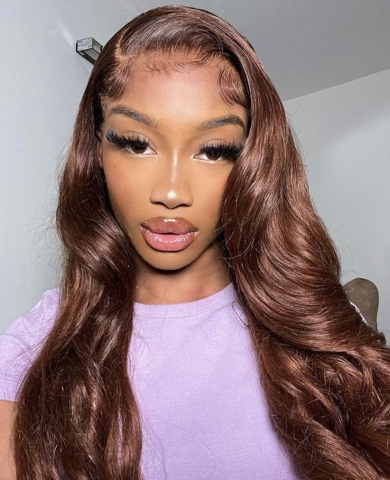 Chestnut brown 5x5 hd lace closure wig