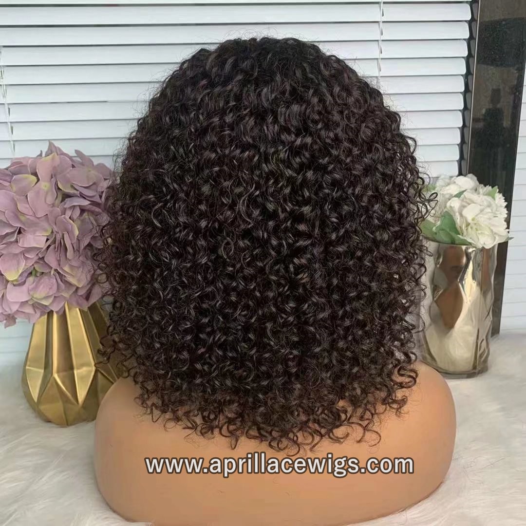 short curly human hair wig