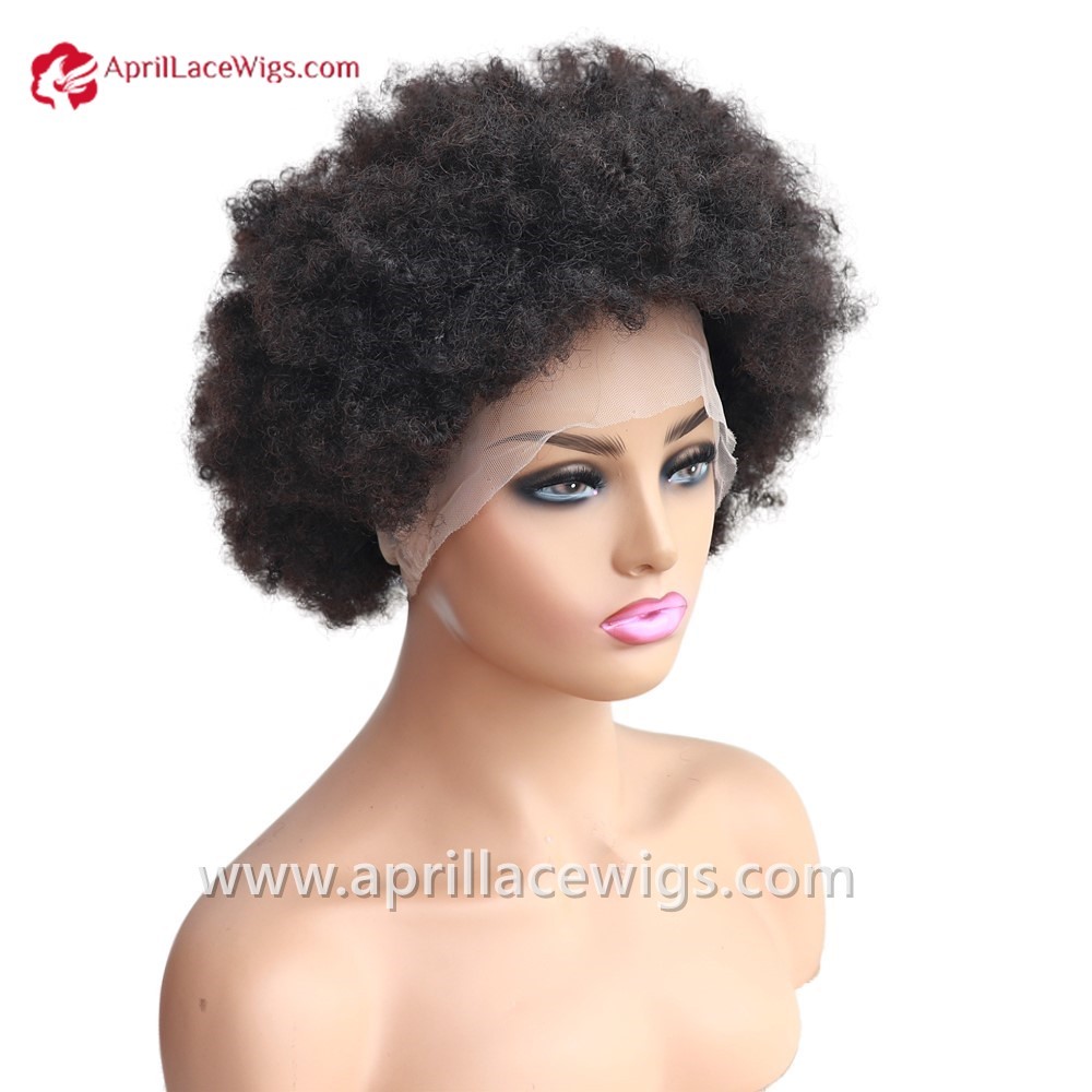 Indian virgin Human Hair 4c Afro Curly full lace wig for Black Women