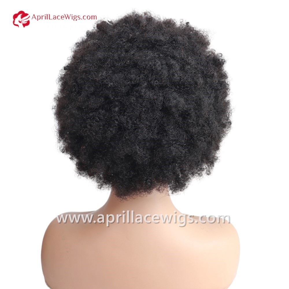 Indian virgin Human Hair 4c Afro Curly full lace wig for Black Women