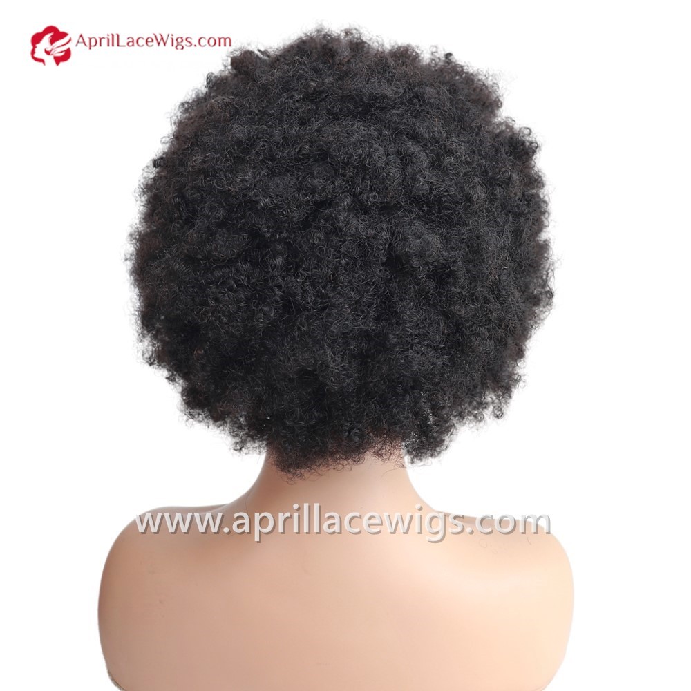 Indian virgin Human Hair 4c Afro Curly full lace wig for Black Women