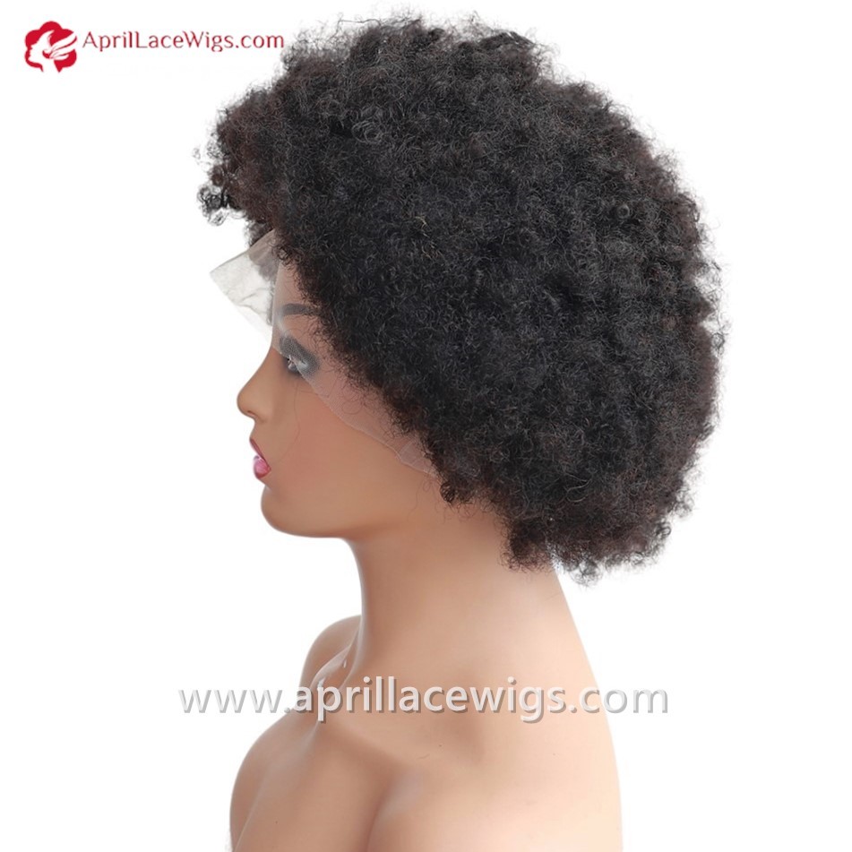 Indian virgin Human Hair 4c Afro Curly full lace wig for Black Women