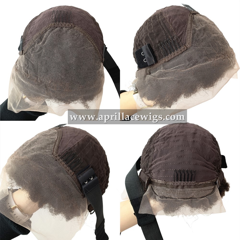 6 inches Short Curly 13X4 Lace Front Human Hair Wig 180% density