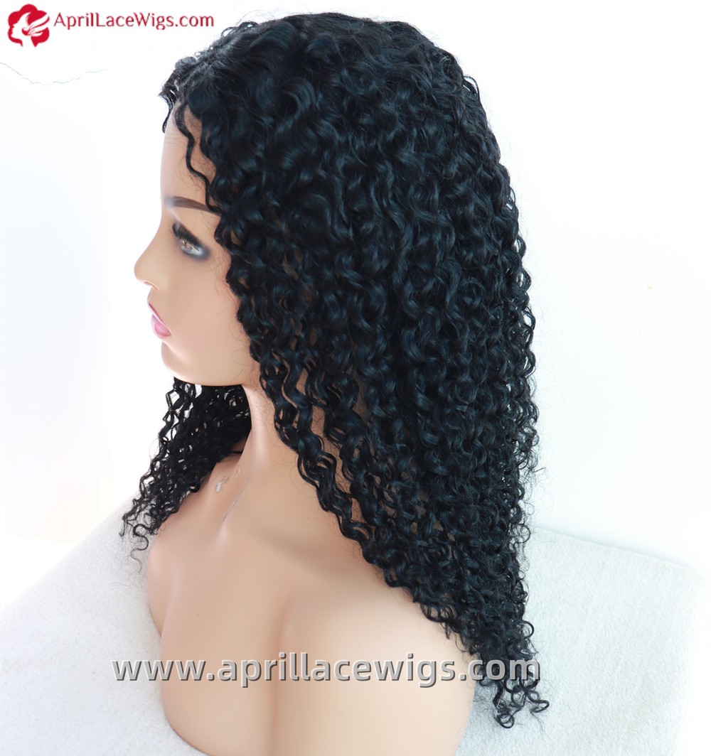 V-part Wig 150% density Curly Human Hair