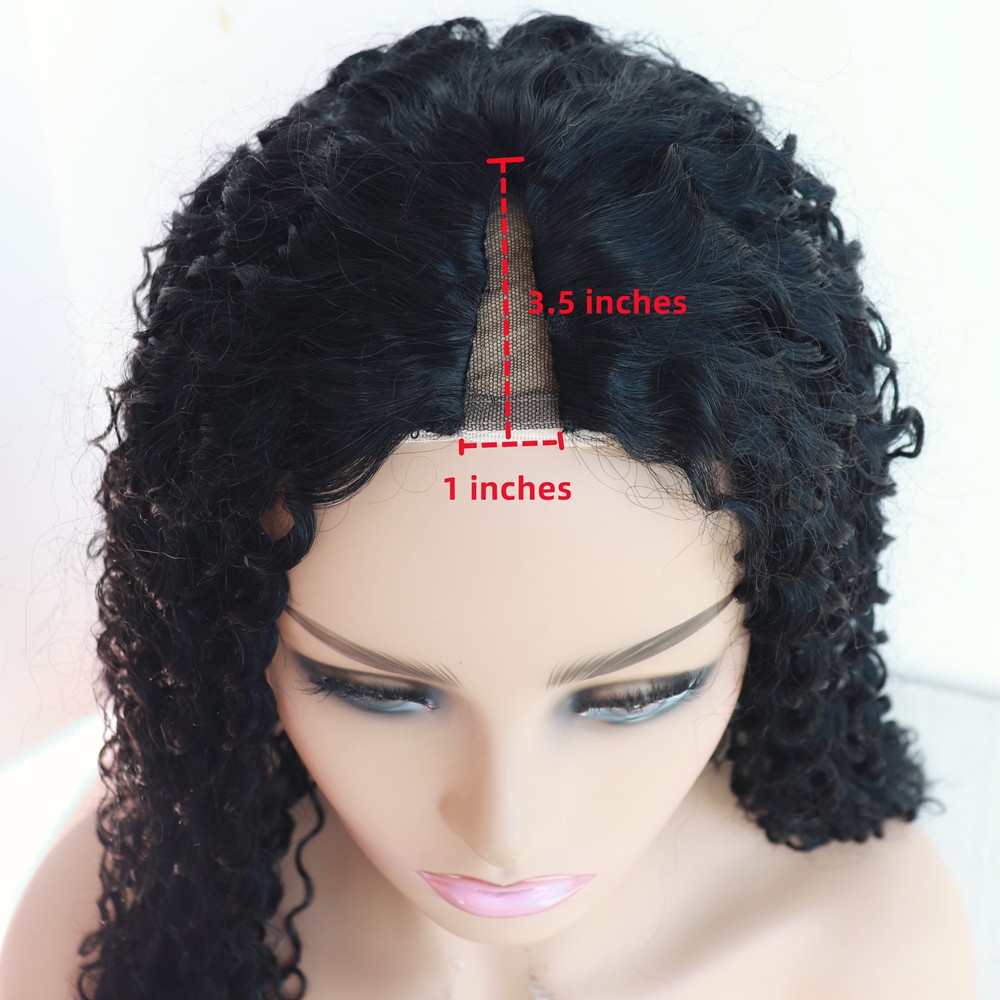 V-part Wig 150% density Curly Human Hair