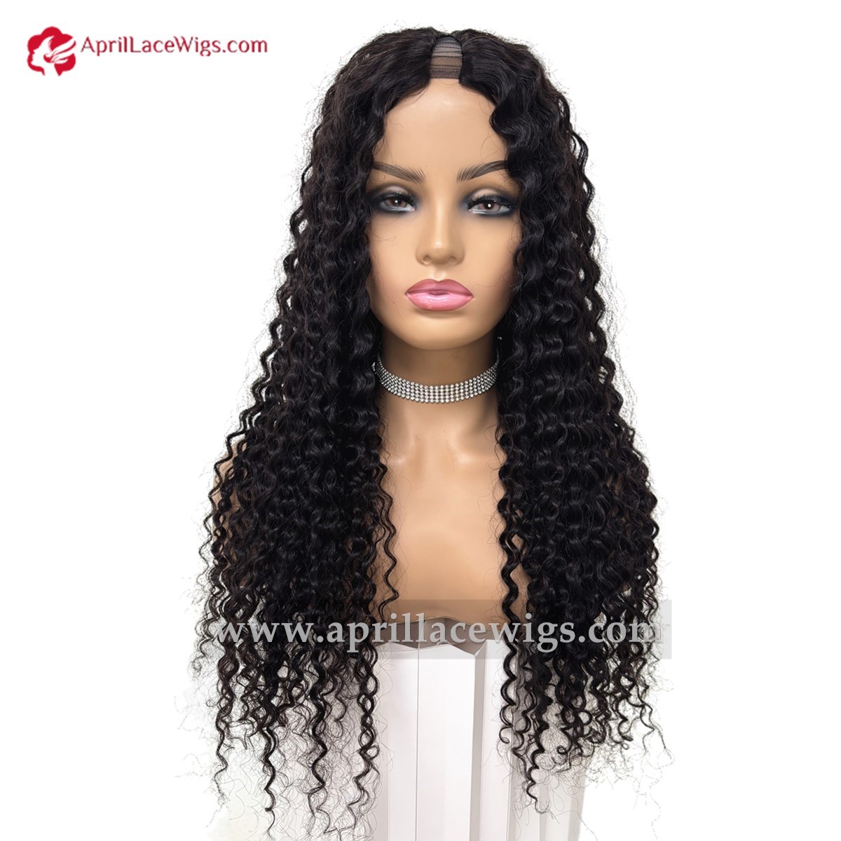 Human Hair Wet Wave 150% density V-part Wig