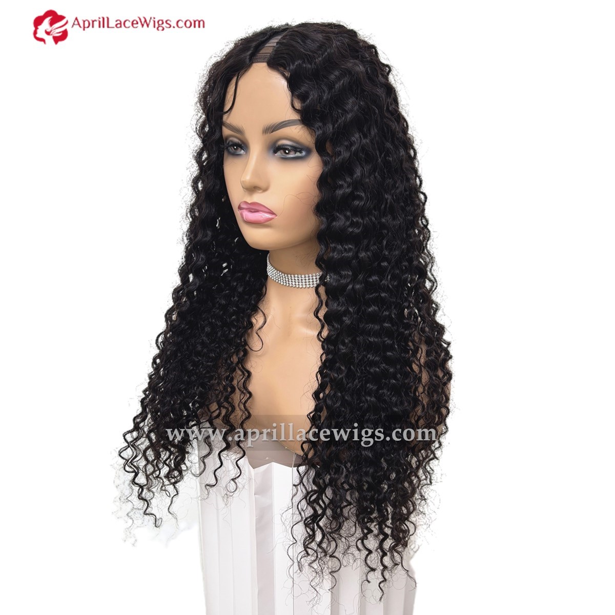 V-part Wig 150% density Curly Human Hair