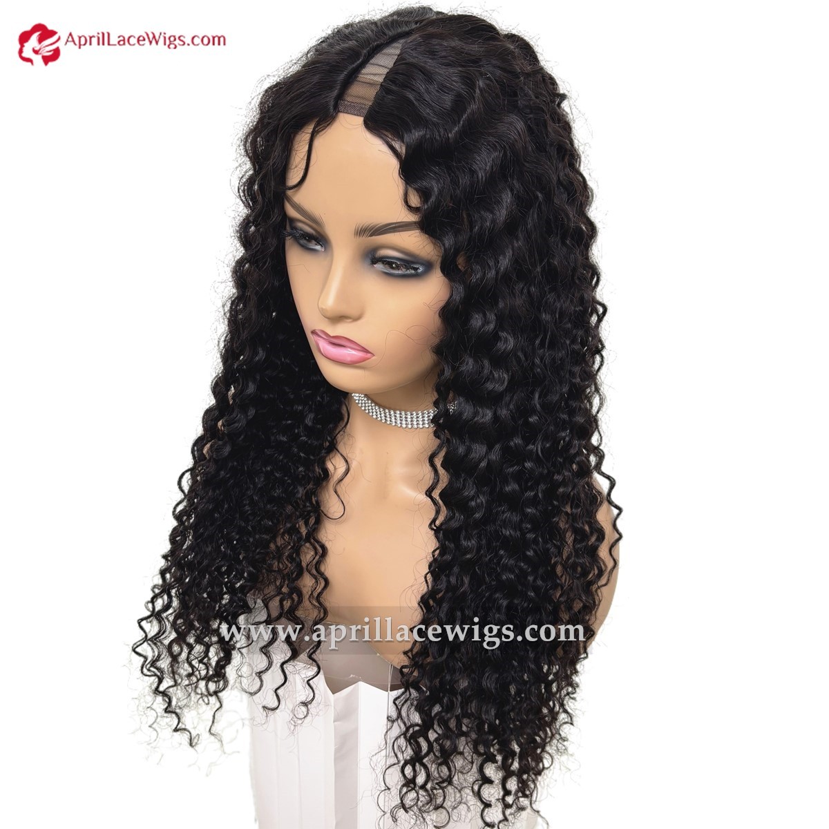 Human Hair Wet Wave 150% density V-part Wig