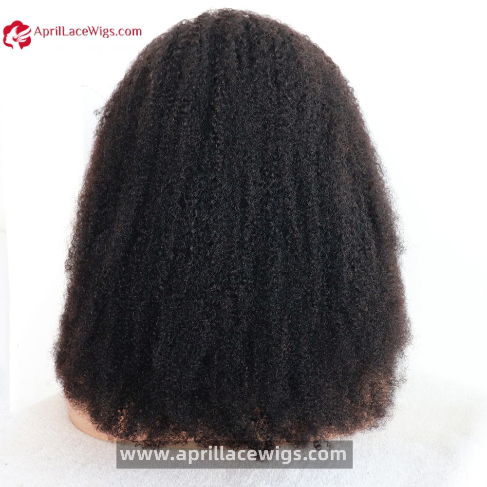 Virgin human hair 4a curly african american hair 360 wig