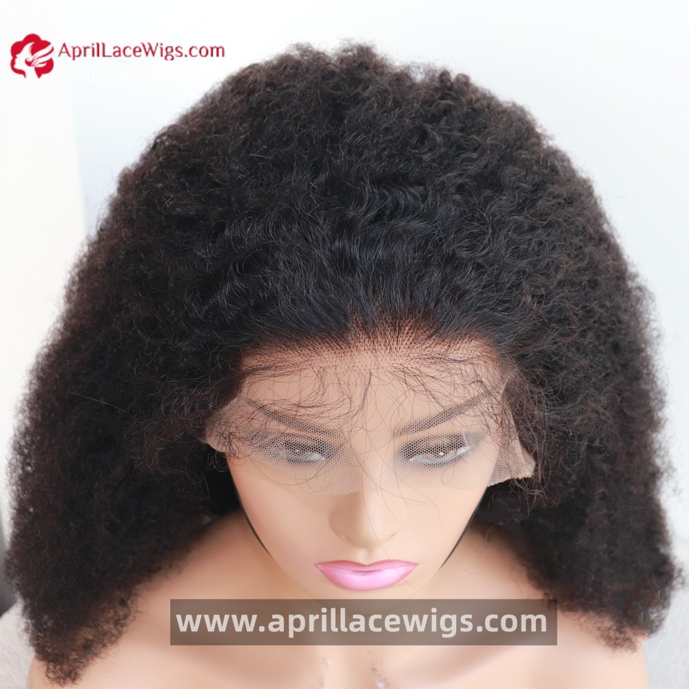 Virgin human hair 4a curly african american hair 360 wig