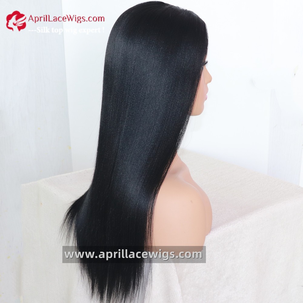 V-part Wig 150% density Light Yaki Human Hair