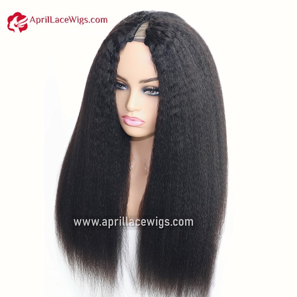 V-part Wig 150% density italian yaki Human Hair