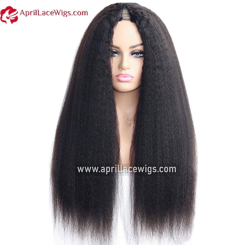 V-part Wig 150% density italian yaki Human Hair