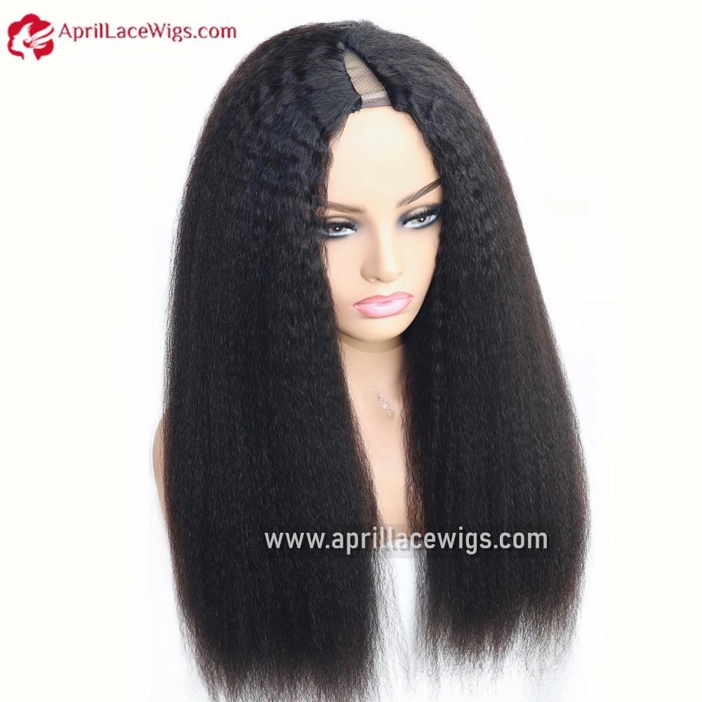 V-part Wig 150% density italian yaki Human Hair