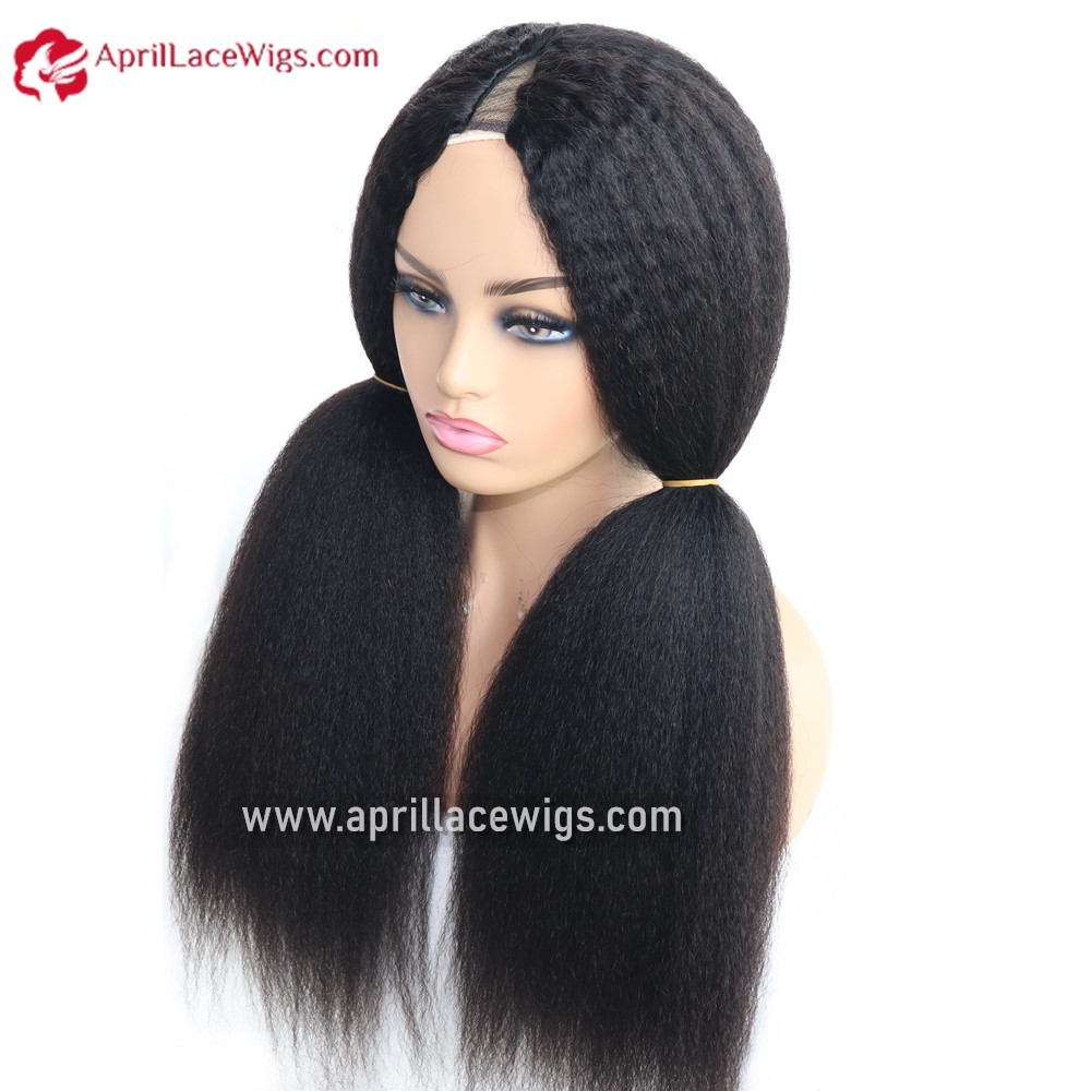V-part Wig 150% density italian yaki Human Hair