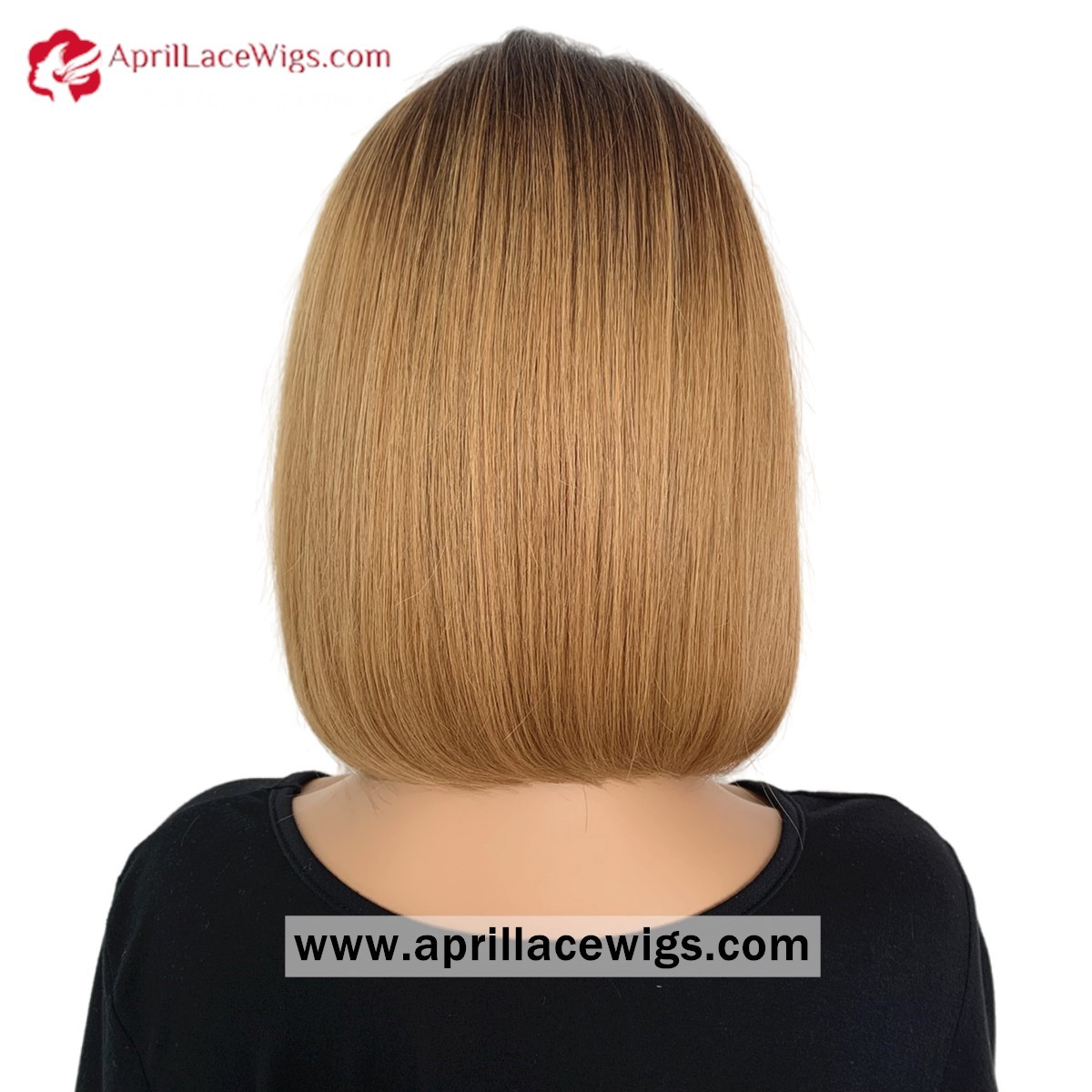 Brown Highlight Middle Part Bob Glueless T Part Lace Wig