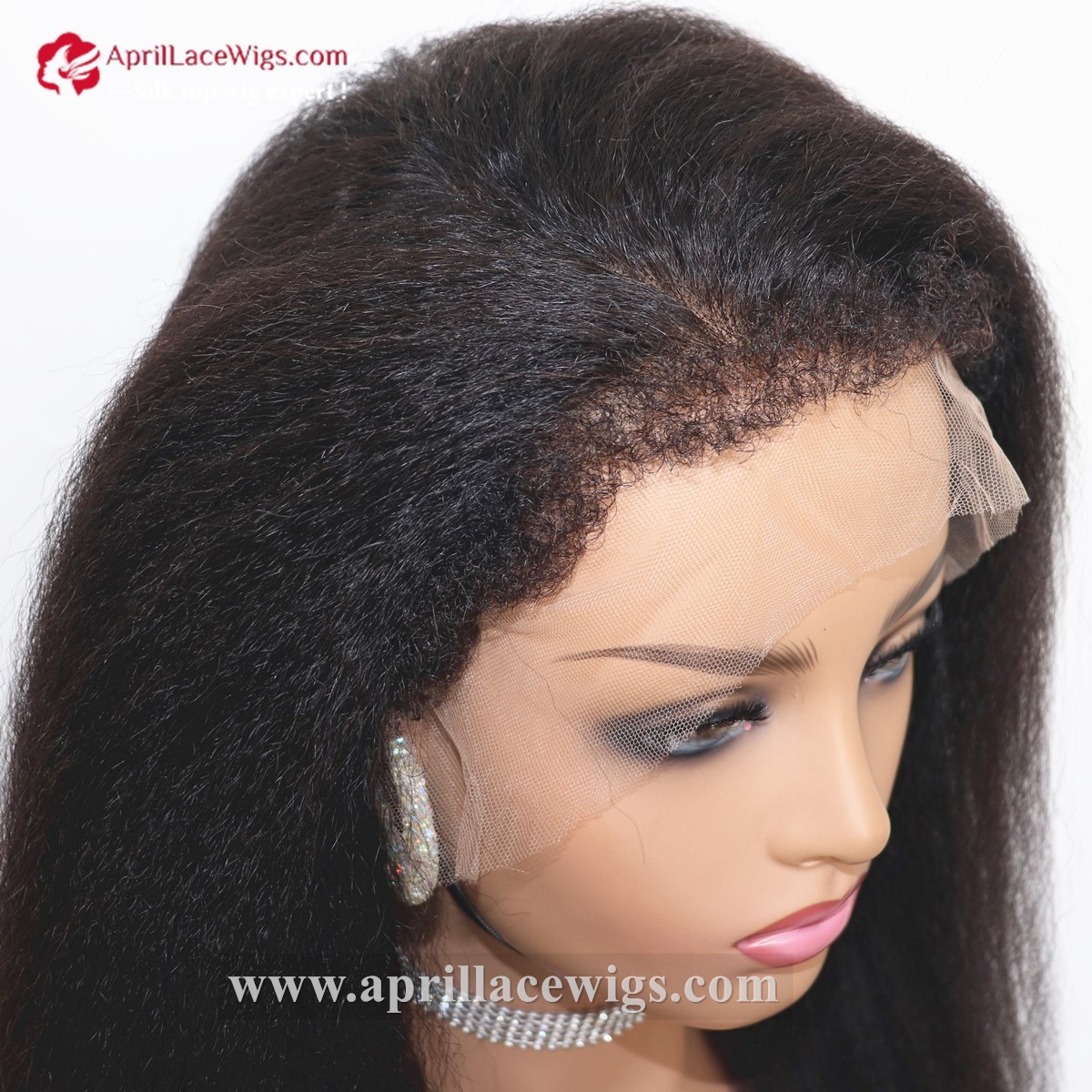 kinky straight hd lace wig mimic curly baby hairs