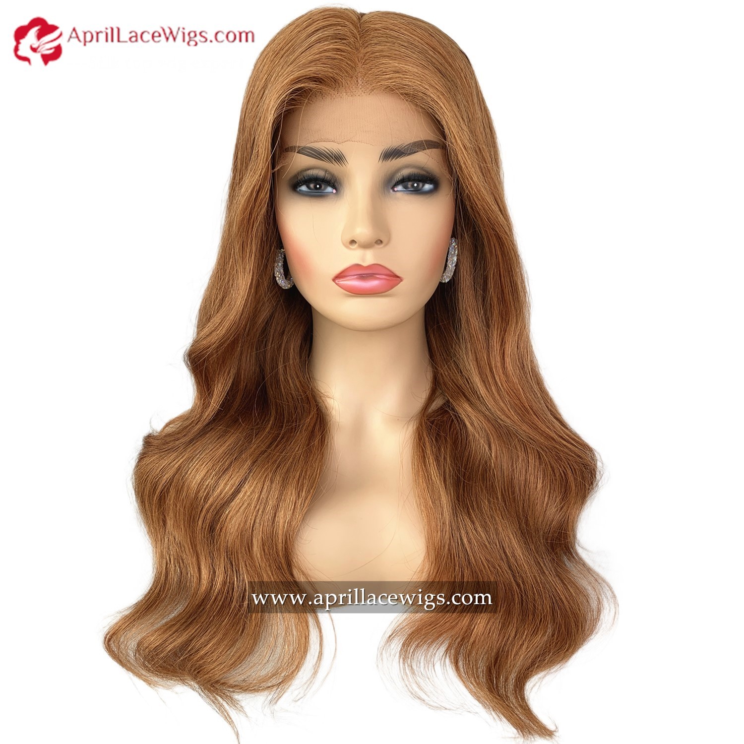 Medium Brown Cooper 250% Density Human Hair Loose Wave 5x5 Lace Closure Wig 