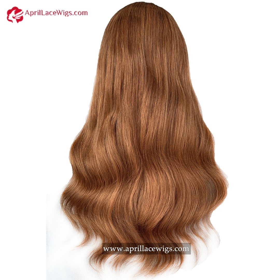 Medium Brown Cooper 250% Density Human Hair Loose Wave 5x5 Lace Closure Wig 