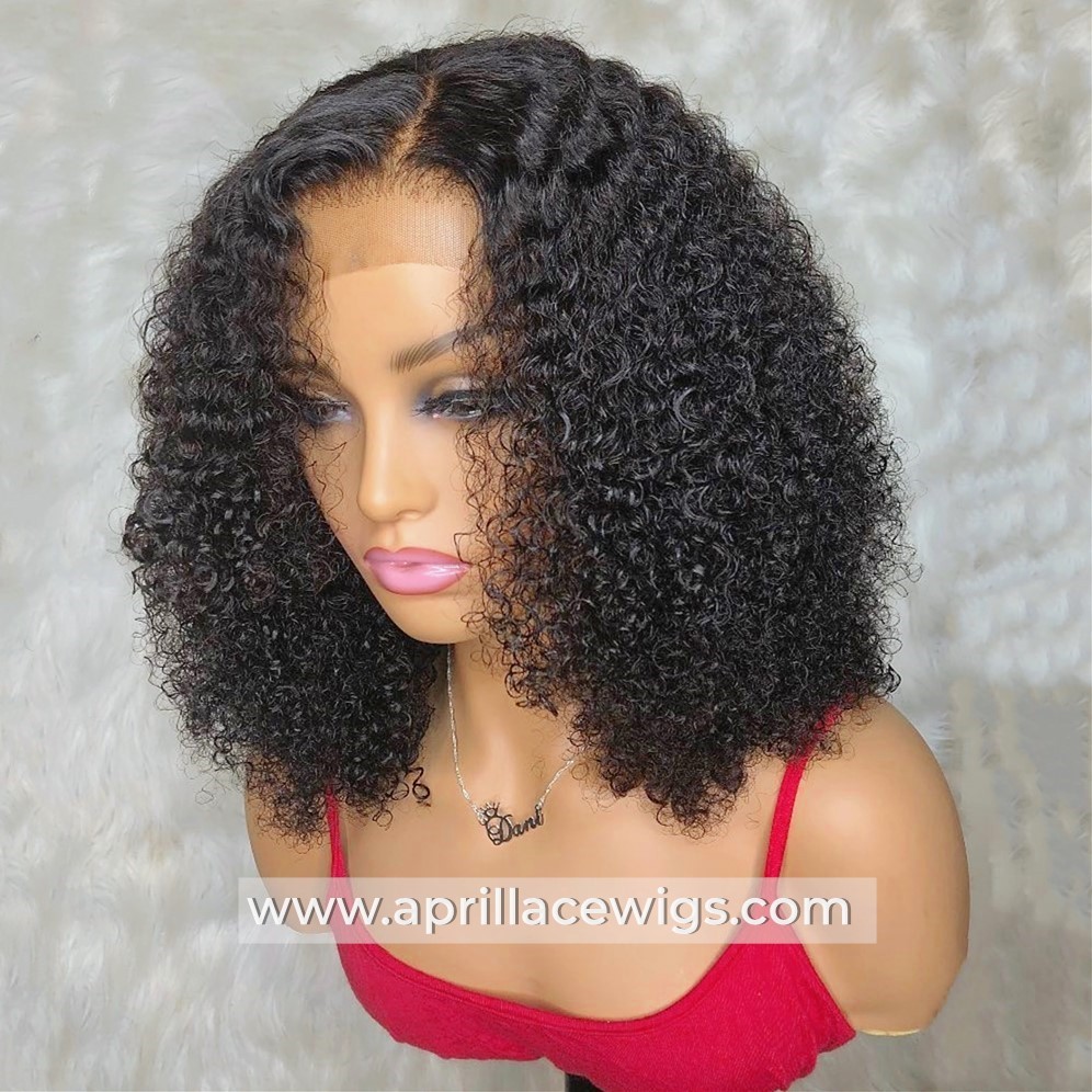 Burmese Kinky Curly 5x5 HD Lace Closure Wig Virgin Human Hair