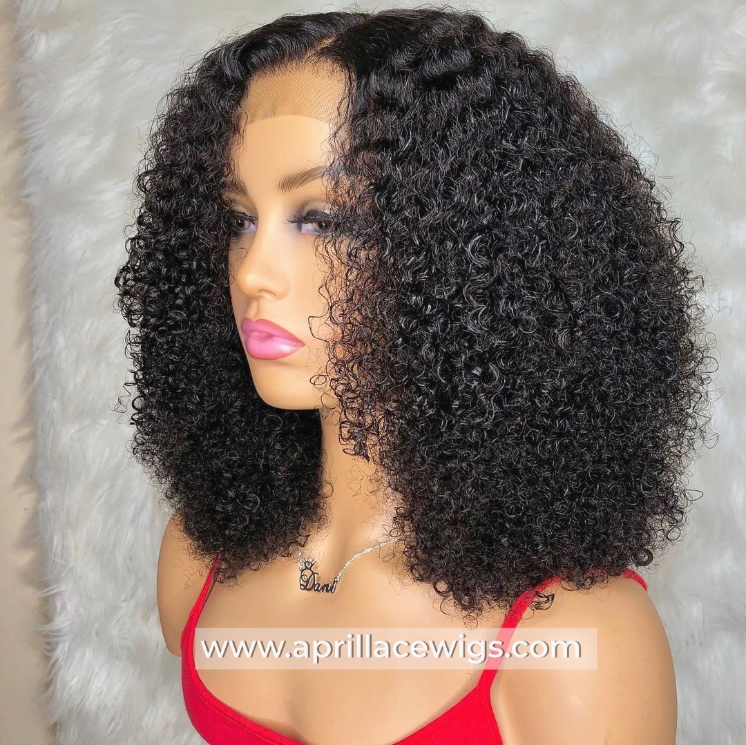Burmese Kinky Curly 5x5 HD Lace Closure Wig Virgin Human Hair