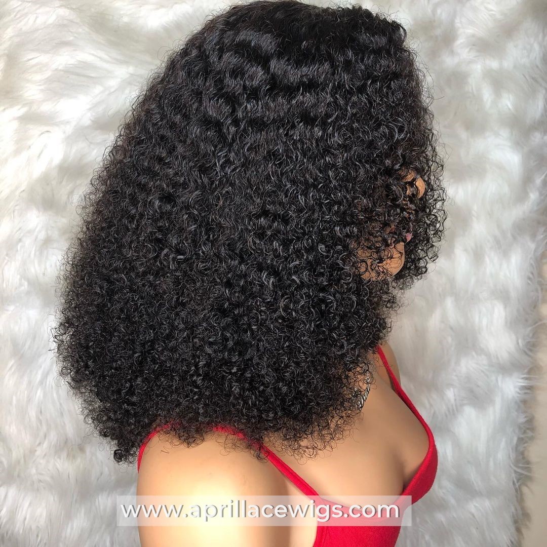 Burmese Kinky Curly 5x5 HD Lace Closure Wig Virgin Human Hair