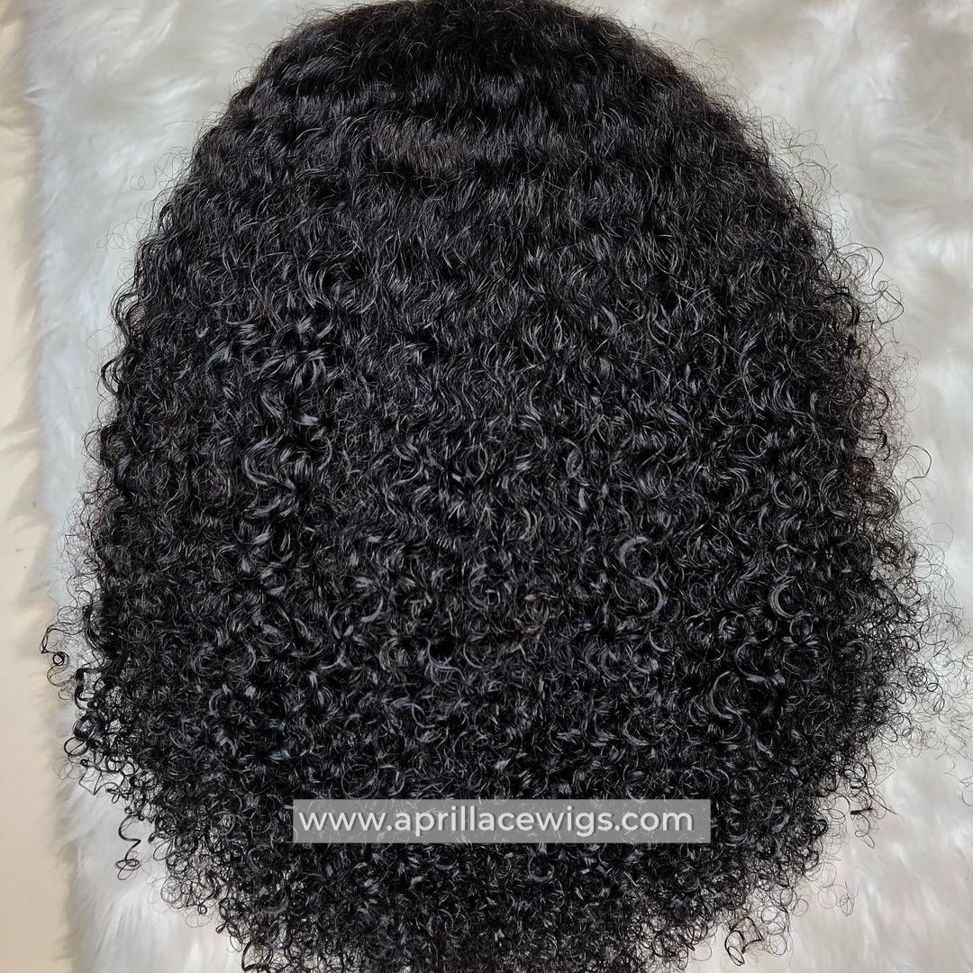 Burmese Kinky Curly 5x5 HD Lace Closure Wig Virgin Human Hair