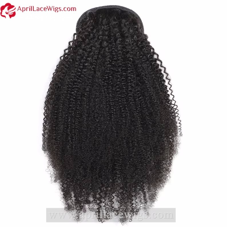 Kinky Curly Wrap Drawstring Ponytail Human Hair Extension