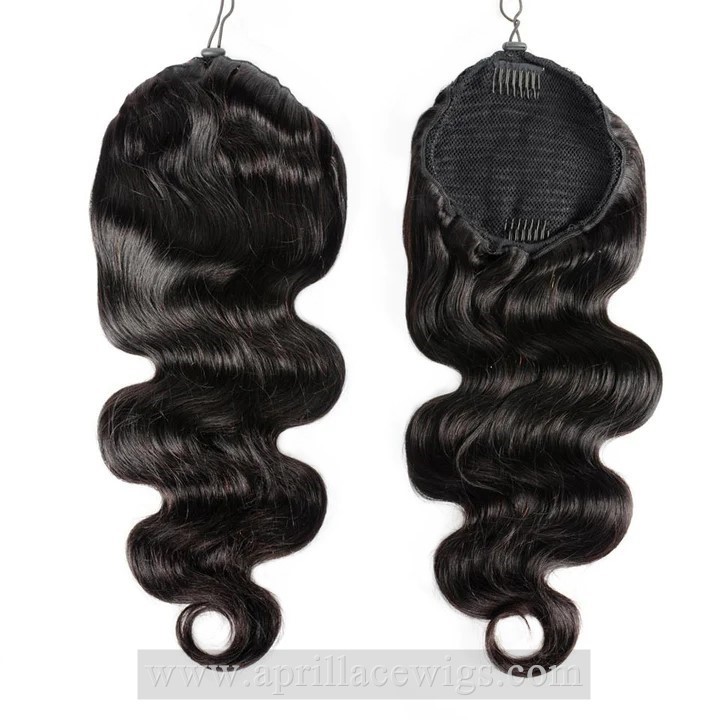 Body Wave Wrap Drawstring Ponytail Human Hair Extension