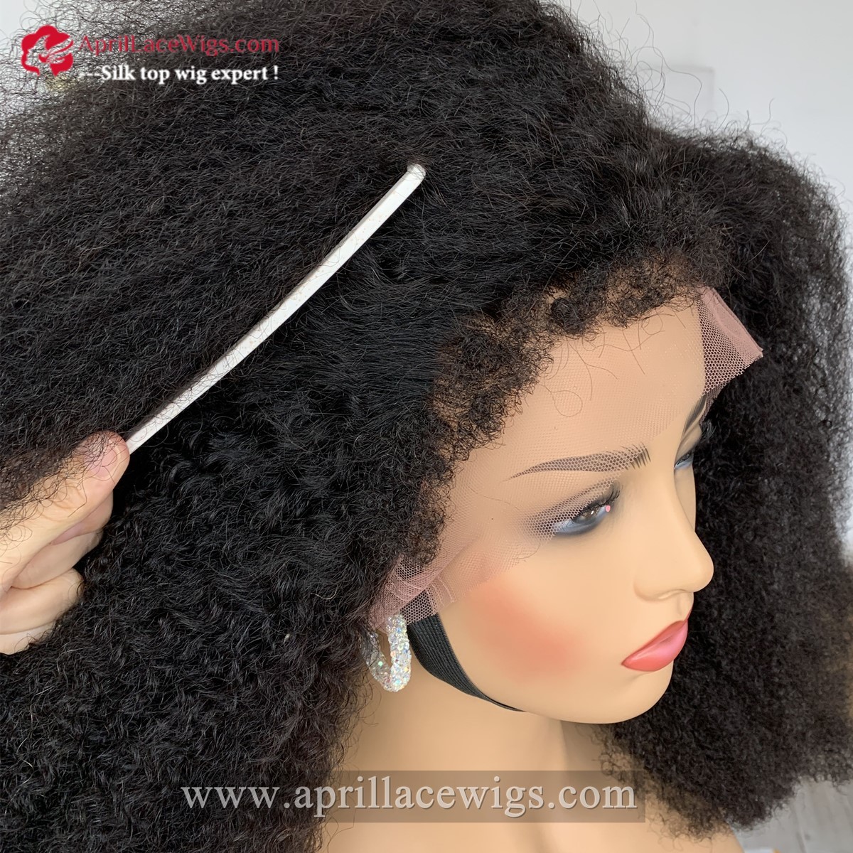 Virgin human hair 4a curly glueless 360 wig with 4c baby hairs Afro curly mimic african american hairs