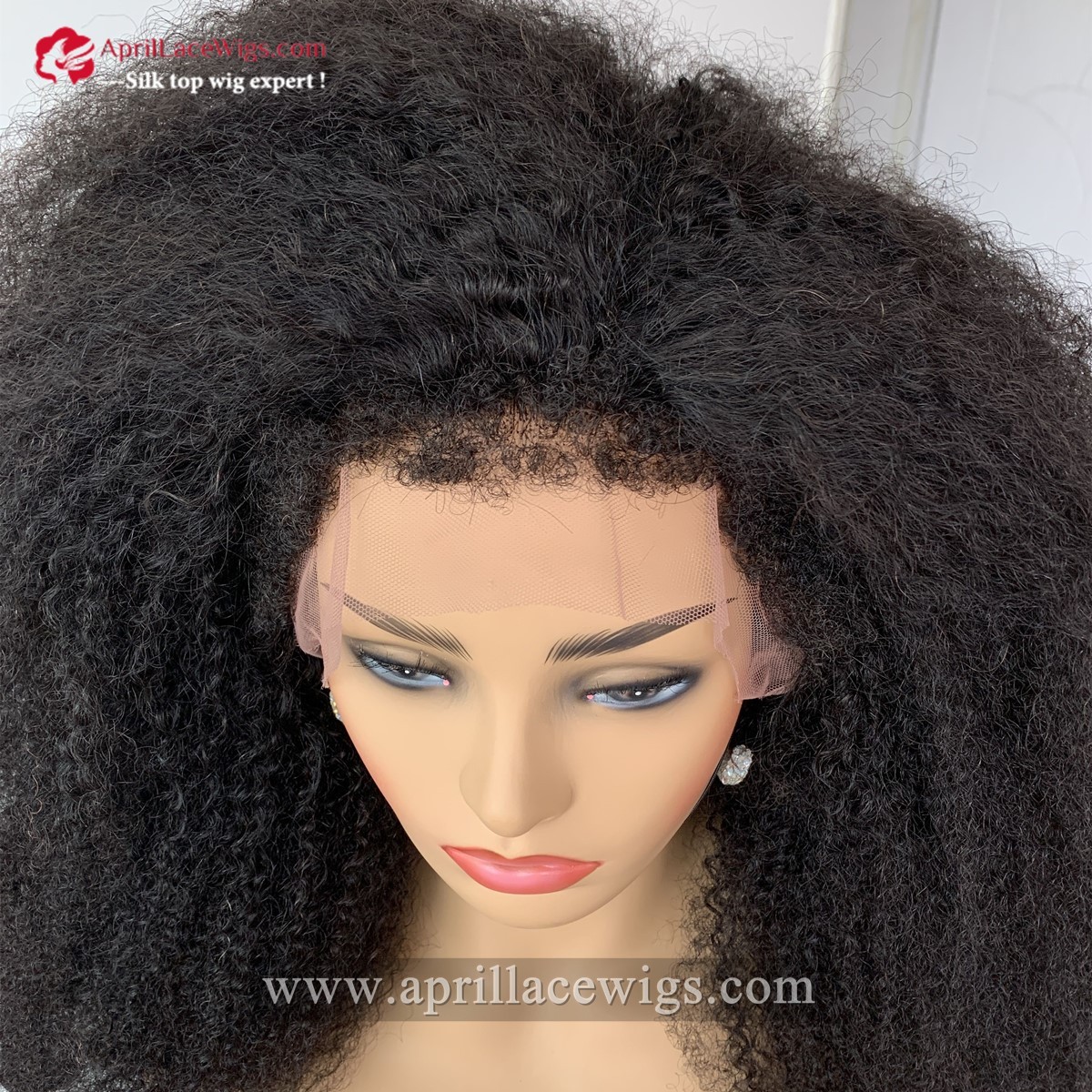 Virgin human hair 4a curly glueless 360 wig with 4c baby hairs Afro curly mimic african american hairs