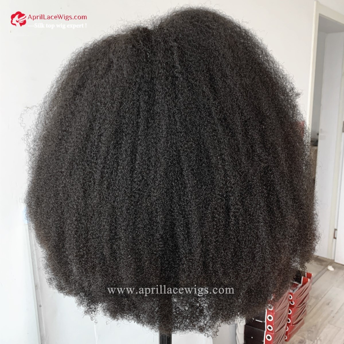 Virgin human hair 4a curly glueless 360 wig with 4c baby hairs Afro curly mimic african american hairs