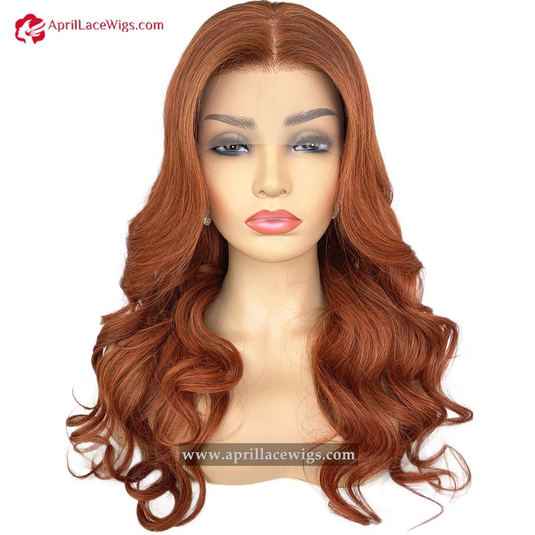 Orange Cooper 250% Density Human Hair 360 Lace Wig