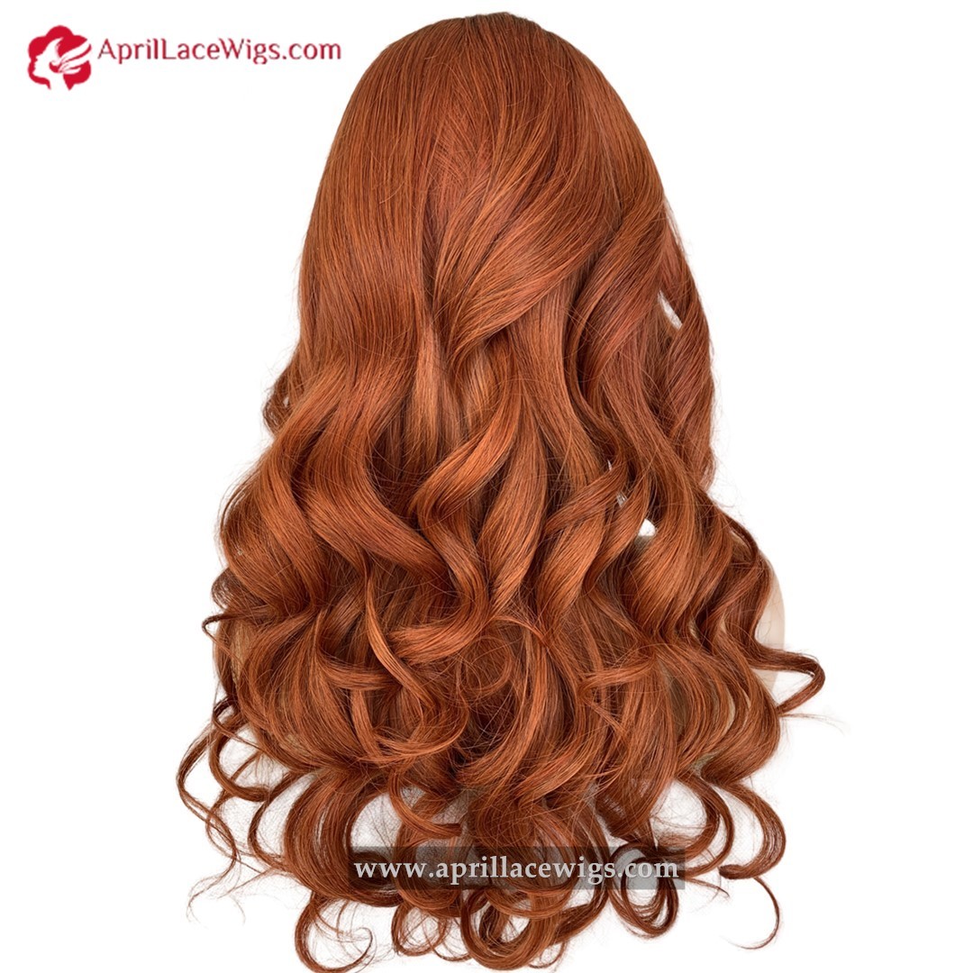 Orange Cooper 250% Density Human Hair 360 Lace Wig