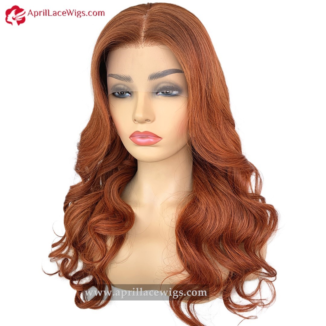Orange Cooper 250% Density Human Hair 360 Lace Wig