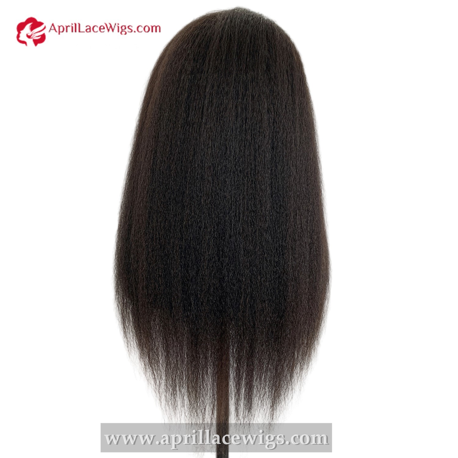 Human Hair 150% density Italian Yaki Silk Top Glueless Lace Front Wig