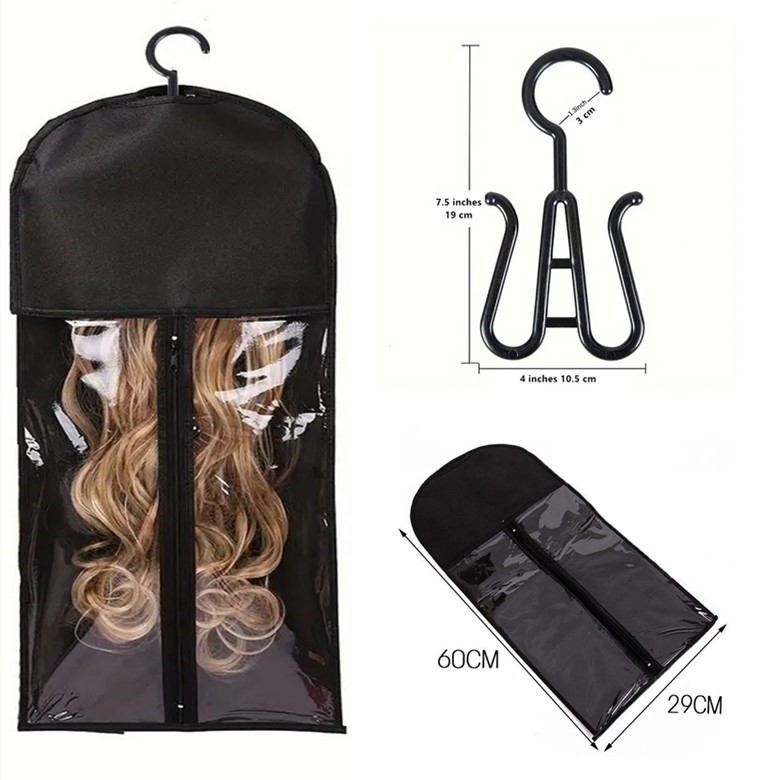 wig storage bag and wig hanger