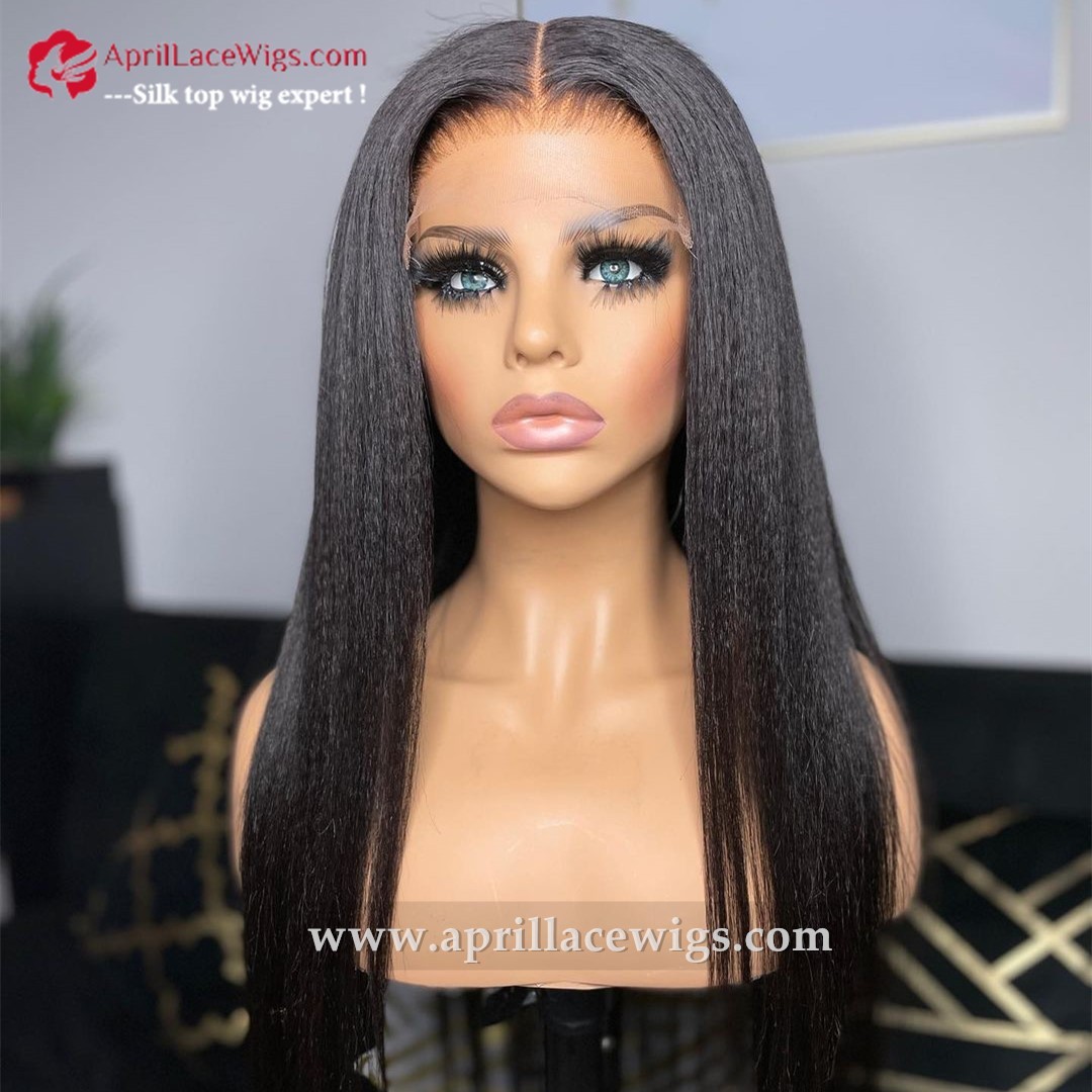 Human Hair STR Italian Yaki 5x5 HD Lace Closure Wig