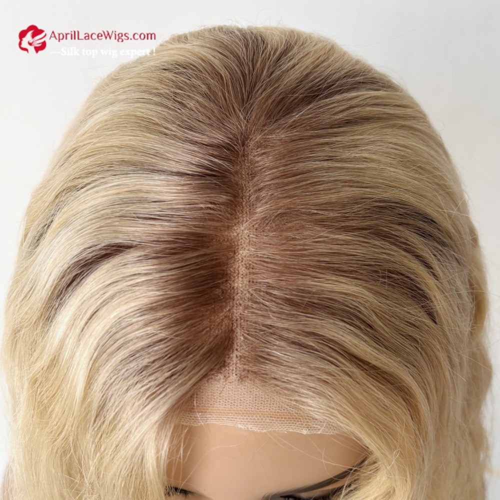 Warm Blonde Virgin Human Hair Lace Front Medical wig LW39