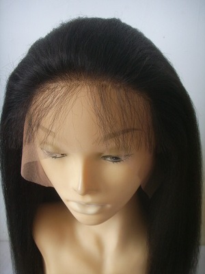Baby hair kinky straight wig